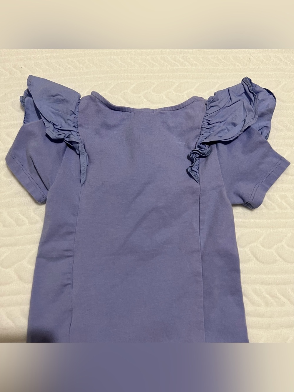 ๐ Zara - Girls Lavender Ruffle Sleeve One-Piece Bodysuit - Picture 6 of 7